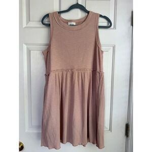 Heyson Mauve Pink Ribbed Babydoll Mini Dress